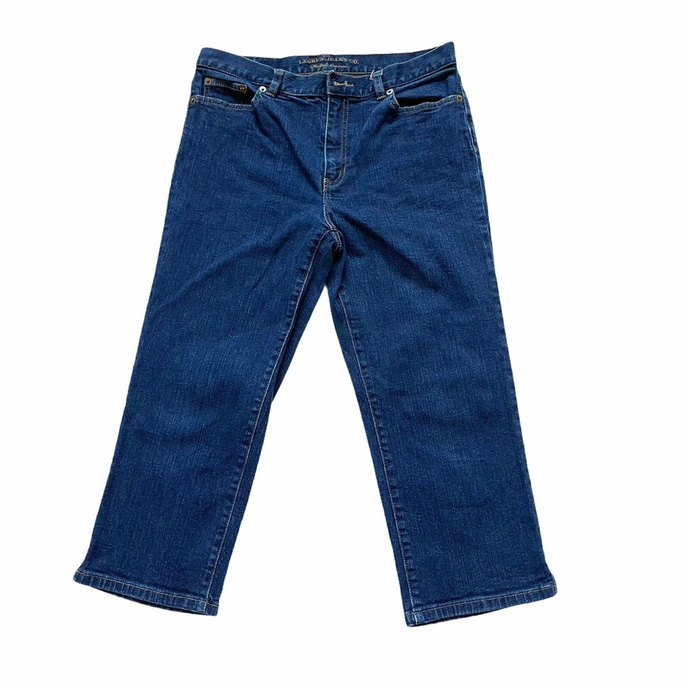 Lauren Jeans Co Ralph Lauren Straight Leg Jeans Womens 4 Blue Stretch Excellent